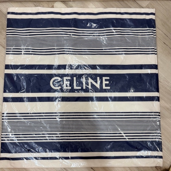 Celine- gift w\ purchase Striped Canvas Tote +
1 Novelty Scrunchie *Pick color* - Picture 7 of 11